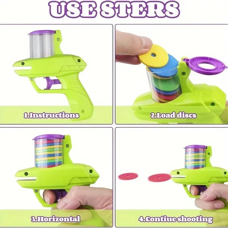 Funny Cat Toys Creative Turnip Gun with 15pcs Reusable Foam Frisbee