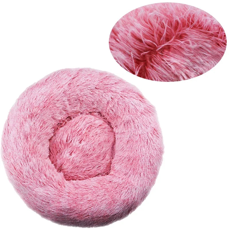 40-90cm 6 Sizes Round Pet Bed for Dog Bed Super Soft Cat Bed Plush Winter Warm Sleeping