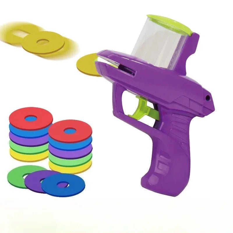 Funny Cat Toys Creative Turnip Gun with 15pcs Reusable Foam Frisbee