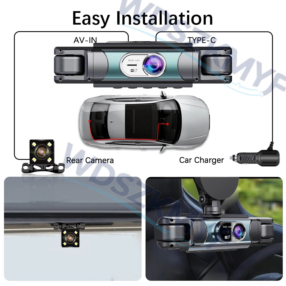 4 CH Dash Cam Car DVR WiFi HD 1080P Video Recorder 3/4 Channel Front Rear View cam Night Vision Black Box For Vehicle Safty