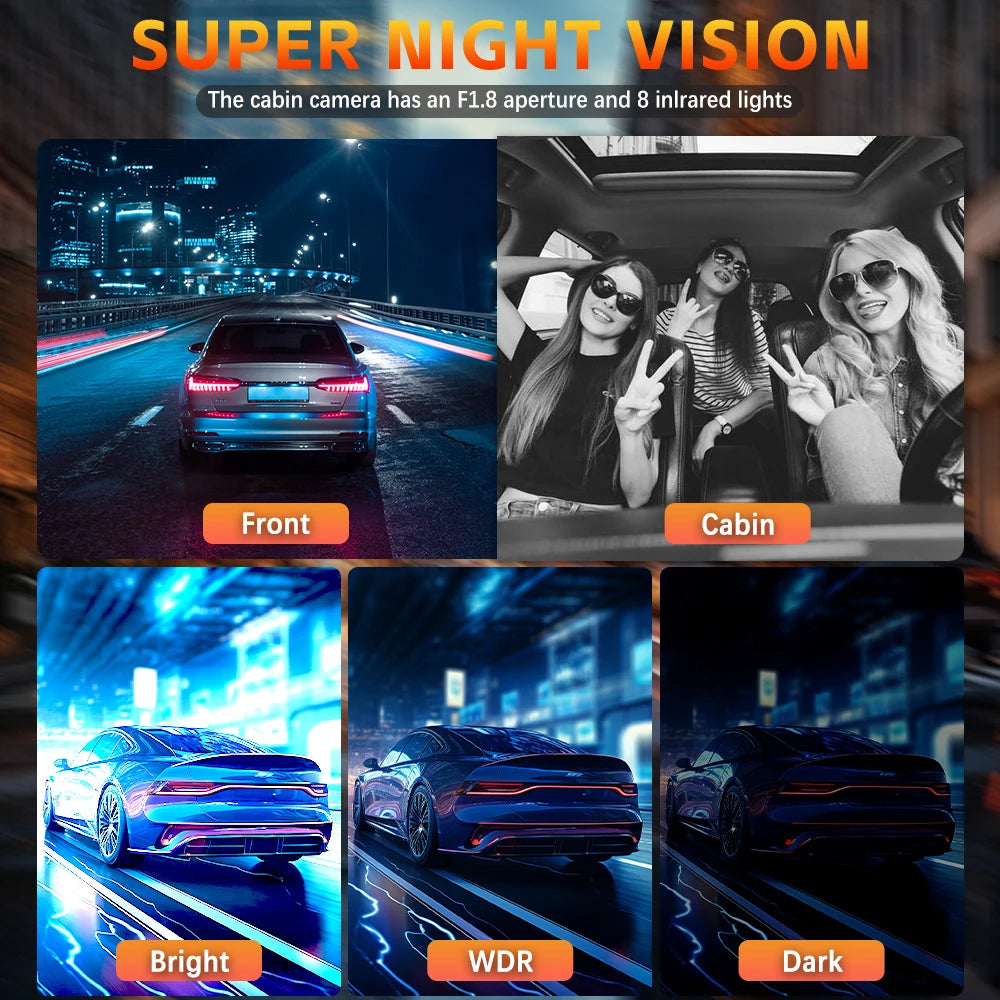 4 CH Dash Cam Car DVR WiFi HD 1080P Video Recorder 3/4 Channel Front Rear View cam Night Vision Black Box For Vehicle Safty