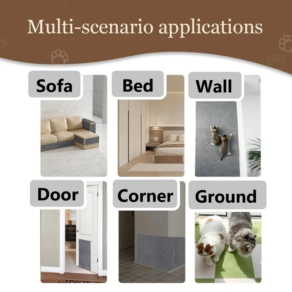 Anti Cat Scratch Mat Trimmable Self-Adhesive Carpet Mat Sofa Wall Protector