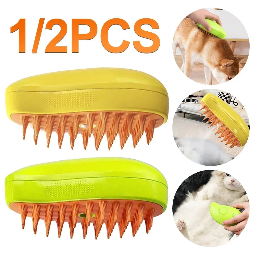 3-in-1 Steam Pet Brush for Dogs & Cats Hair Removal Massage Grooming Comb