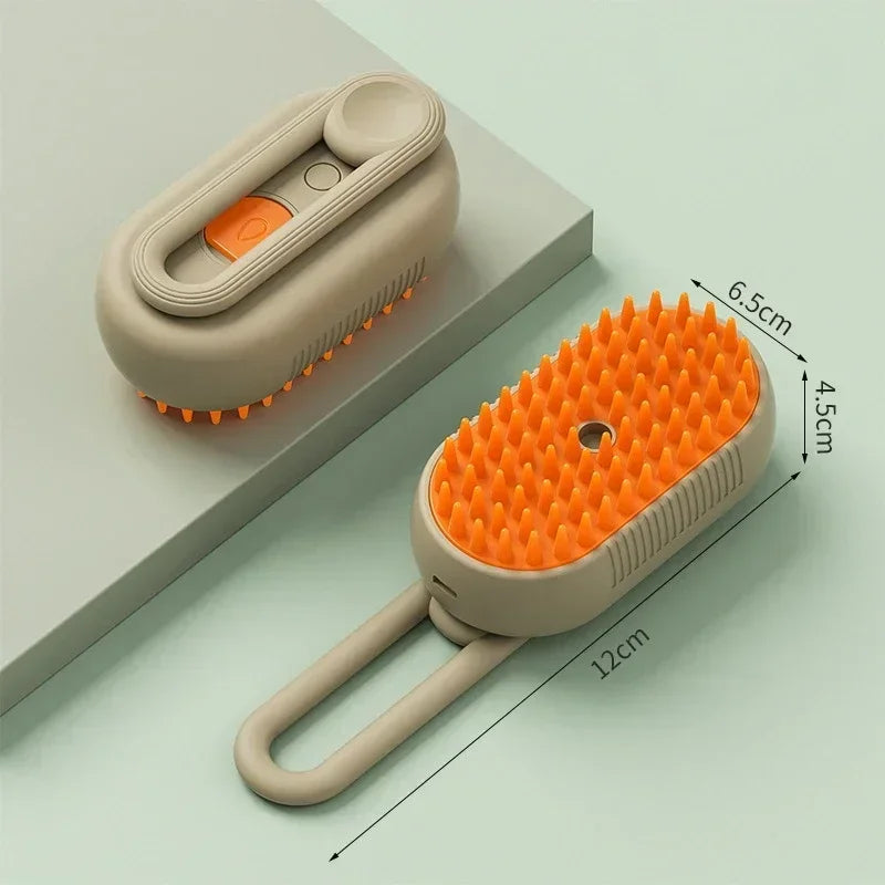 3-in-1 Steam Pet Brush for Dogs & Cats Hair Removal Massage Grooming Comb