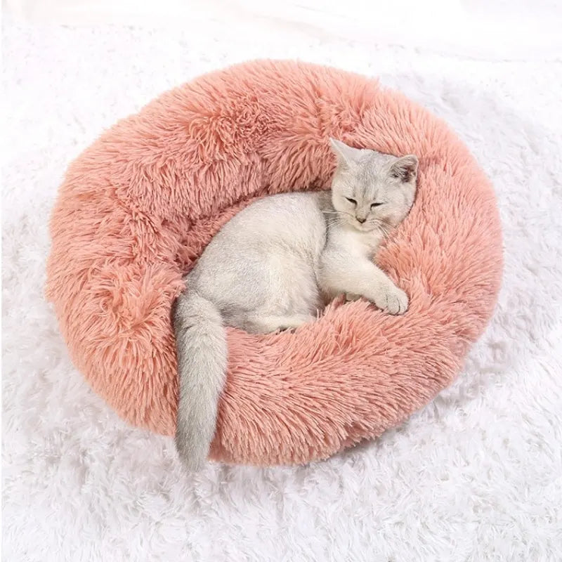 40-90cm 6 Sizes Round Pet Bed for Dog Bed Super Soft Cat Bed Plush Winter Warm Sleeping