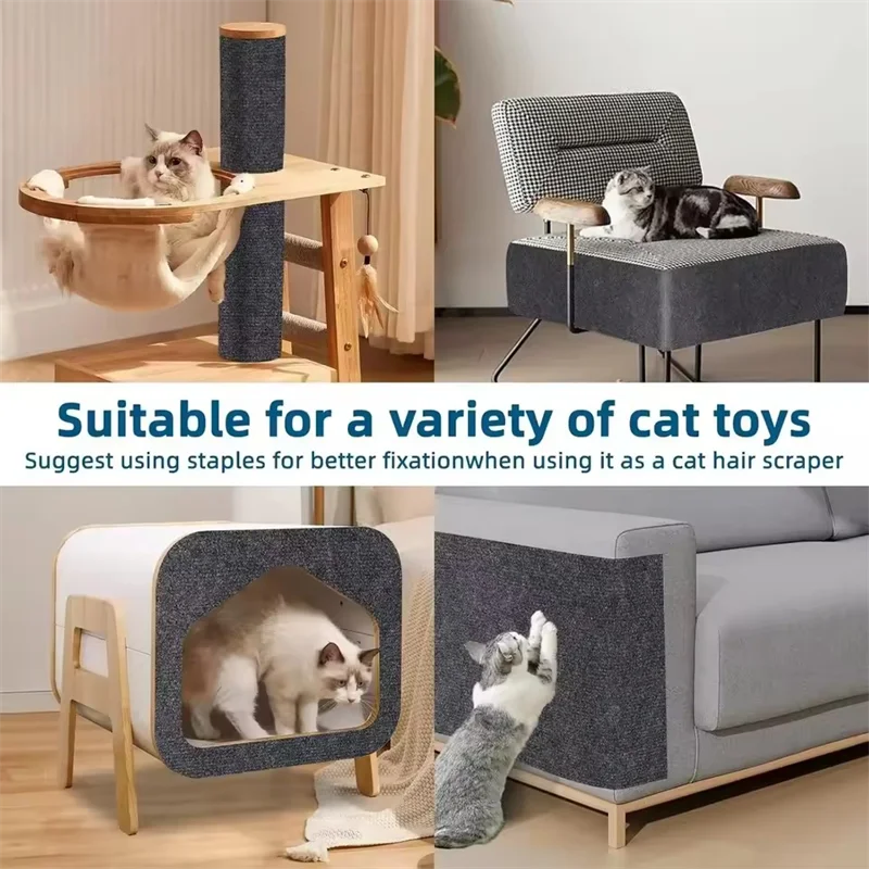 Cat Scratcher Sofa Protector Pad Trimmable Self-adhesive Carpet DIY Cat Scratch Mat