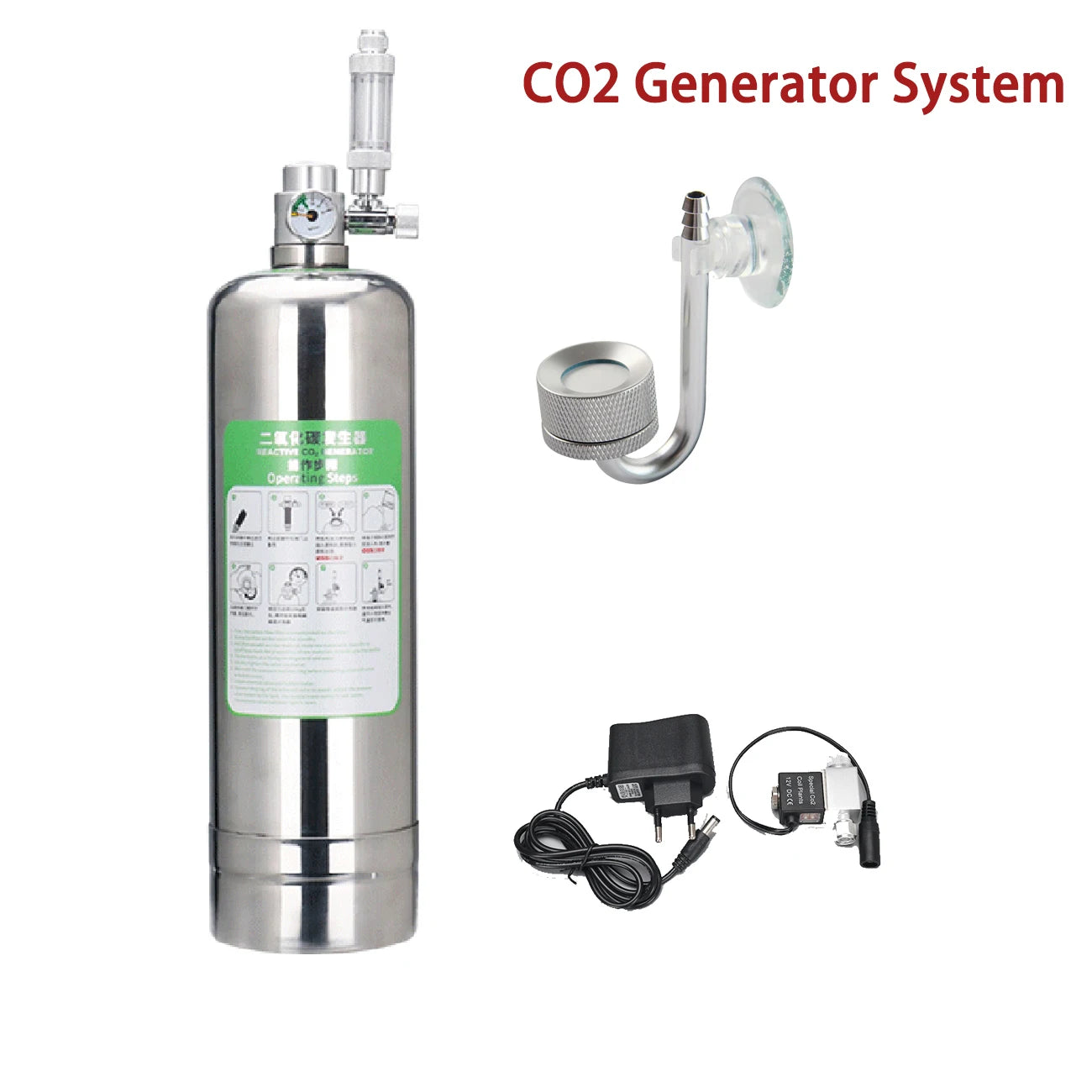 Aquarium CO2 Generator system Kit Stainless Steel Carbon Dioxide Reactor Kit For Plant Fish