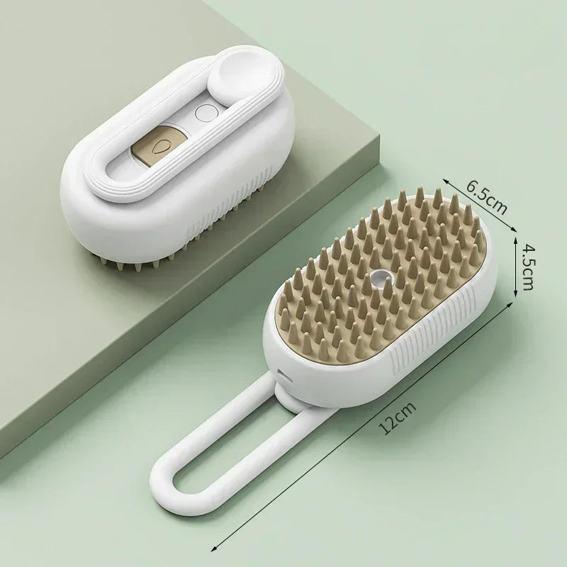 3-in-1 Steam Pet Brush for Dogs & Cats Hair Removal Massage Grooming Comb