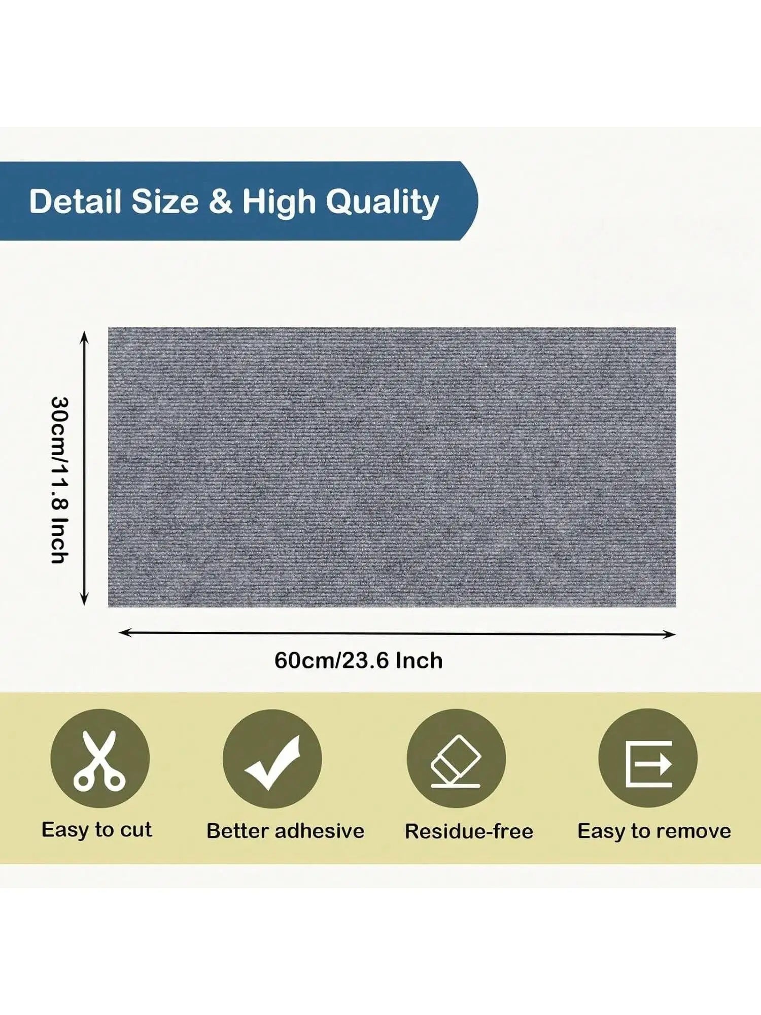Anti Cat Scratch Mat Trimmable Self-Adhesive Carpet Mat Sofa Wall Protector