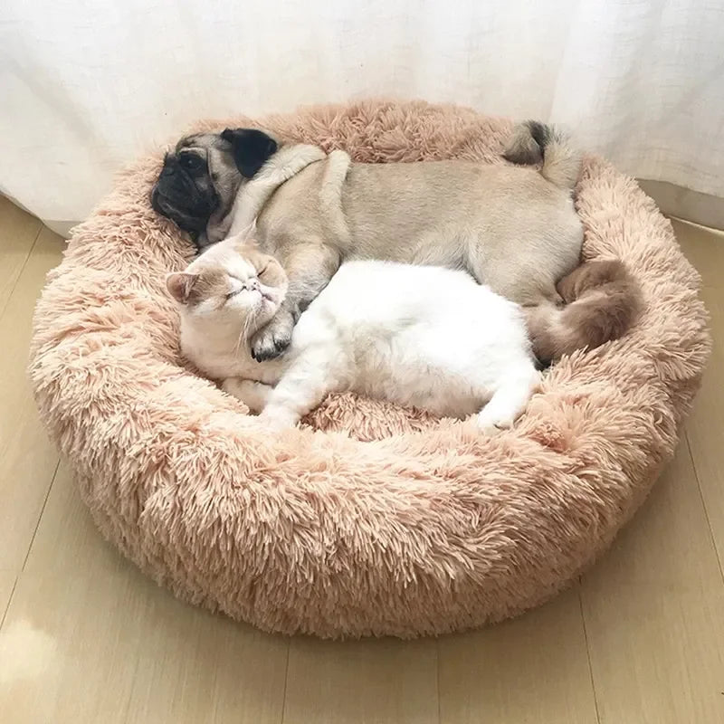 40-90cm 6 Sizes Round Pet Bed for Dog Bed Super Soft Cat Bed Plush Winter Warm Sleeping