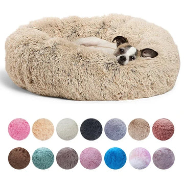 40-90cm 6 Sizes Round Pet Bed for Dog Bed Super Soft Cat Bed Plush Winter Warm Sleeping