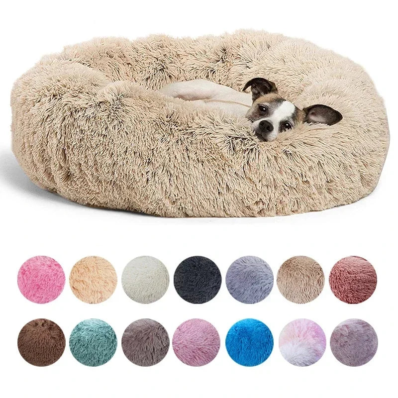 40-90cm 6 Sizes Round Pet Bed for Dog Bed Super Soft Cat Bed Plush Winter Warm Sleeping