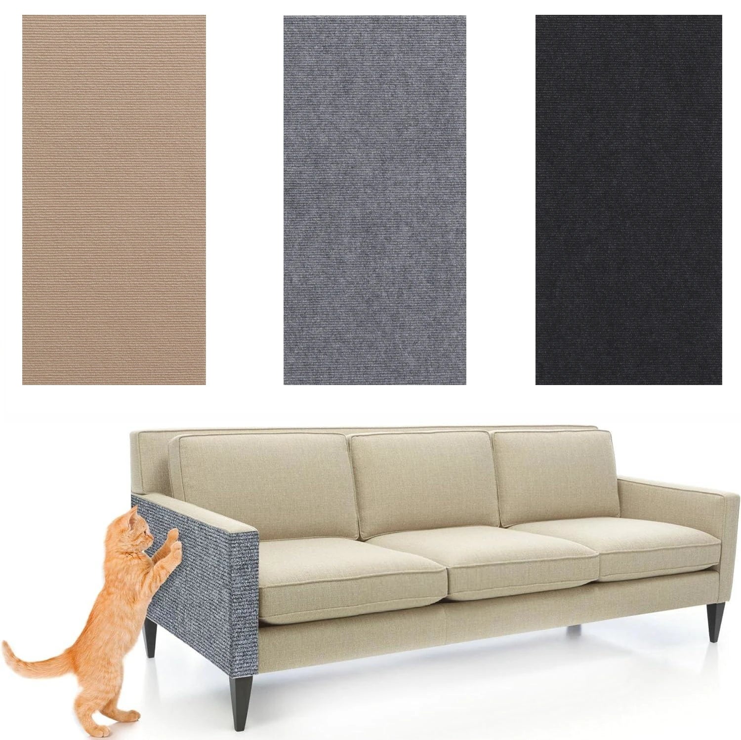 Anti Cat Scratch Mat Trimmable Self-Adhesive Carpet Mat Sofa Wall Protector