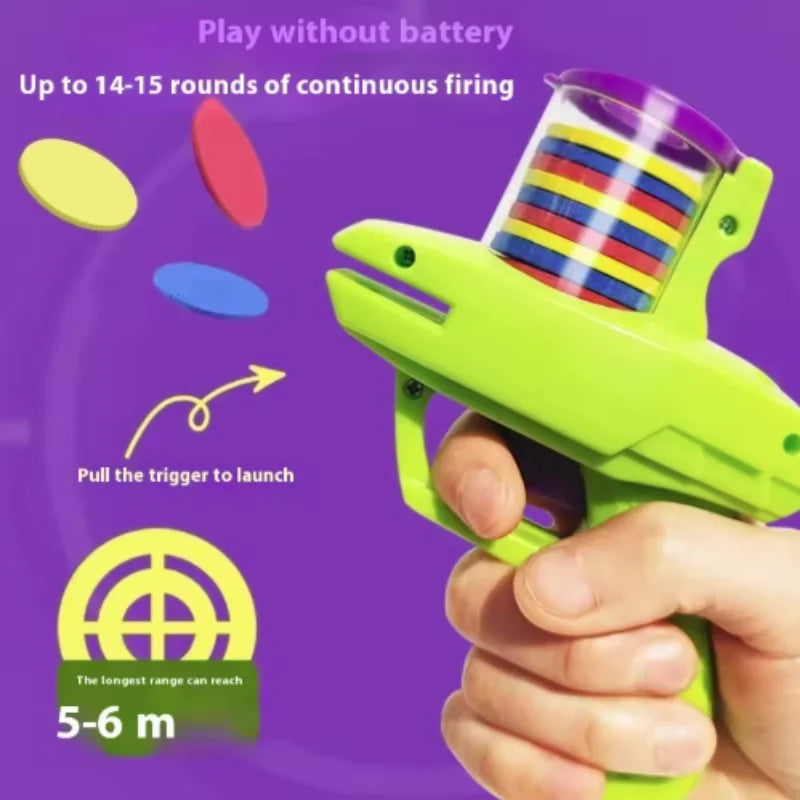 Funny Cat Toys Creative Turnip Gun with 15pcs Reusable Foam Frisbee