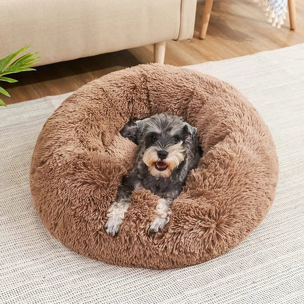 40-90cm 6 Sizes Round Pet Bed for Dog Bed Super Soft Cat Bed Plush Winter Warm Sleeping