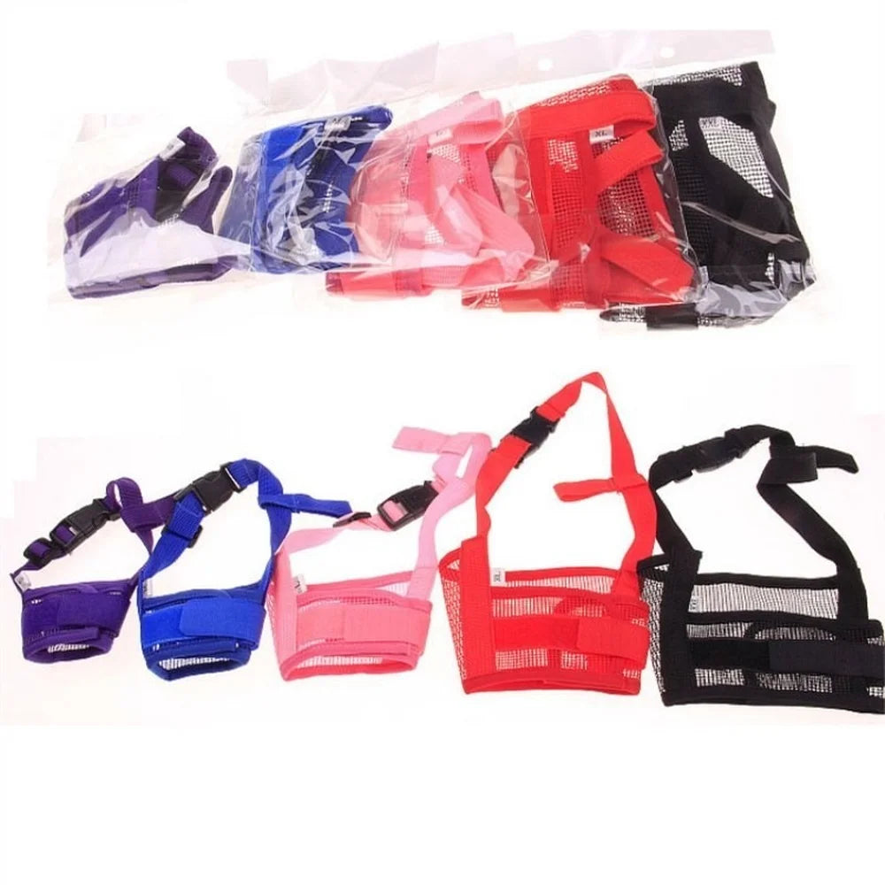 Anti Barking Dog Muzzle Adjustable Mesh Breathable Nylon Straps Dog Accessories