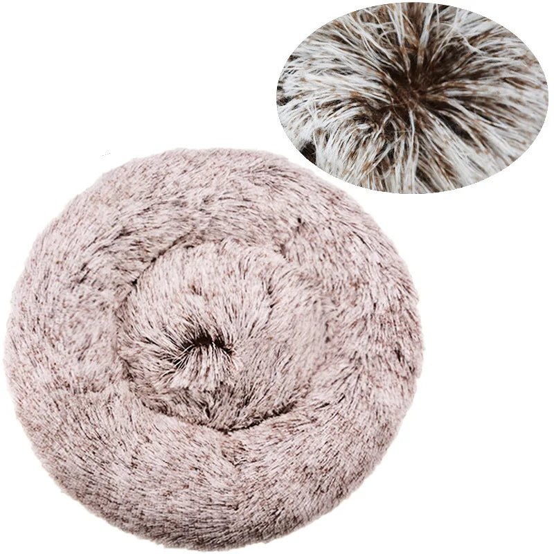 40-90cm 6 Sizes Round Pet Bed for Dog Bed Super Soft Cat Bed Plush Winter Warm Sleeping
