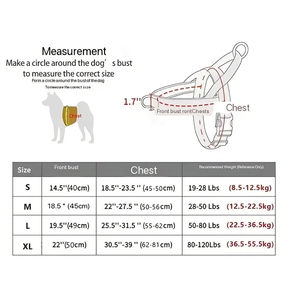 Tactical Anti-Pull Dog Harness 1000D Nylon Adjustable for Dogs, Outdoor Training Vest with Handle