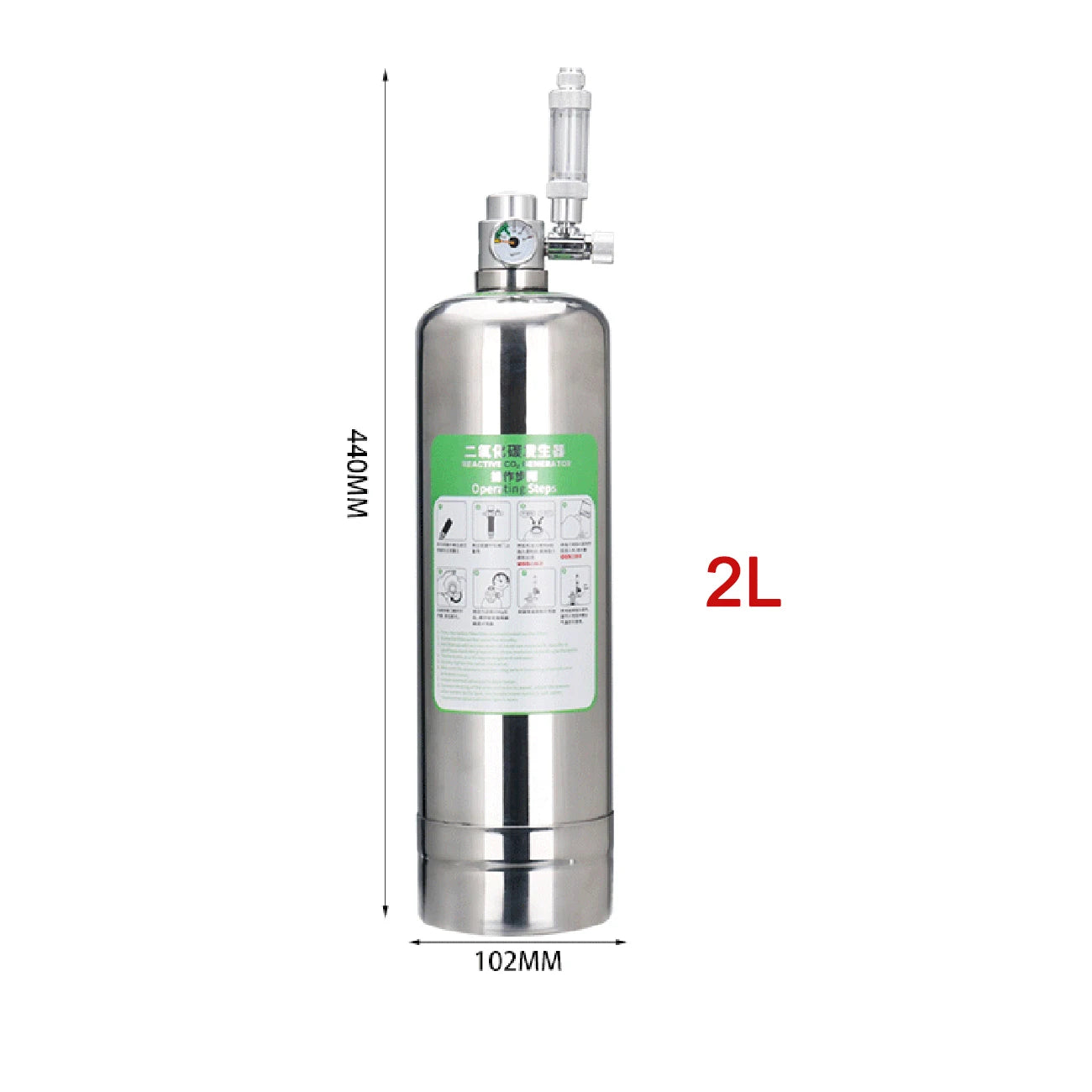 Aquarium CO2 Generator system Kit Stainless Steel Carbon Dioxide Reactor Kit For Plant Fish