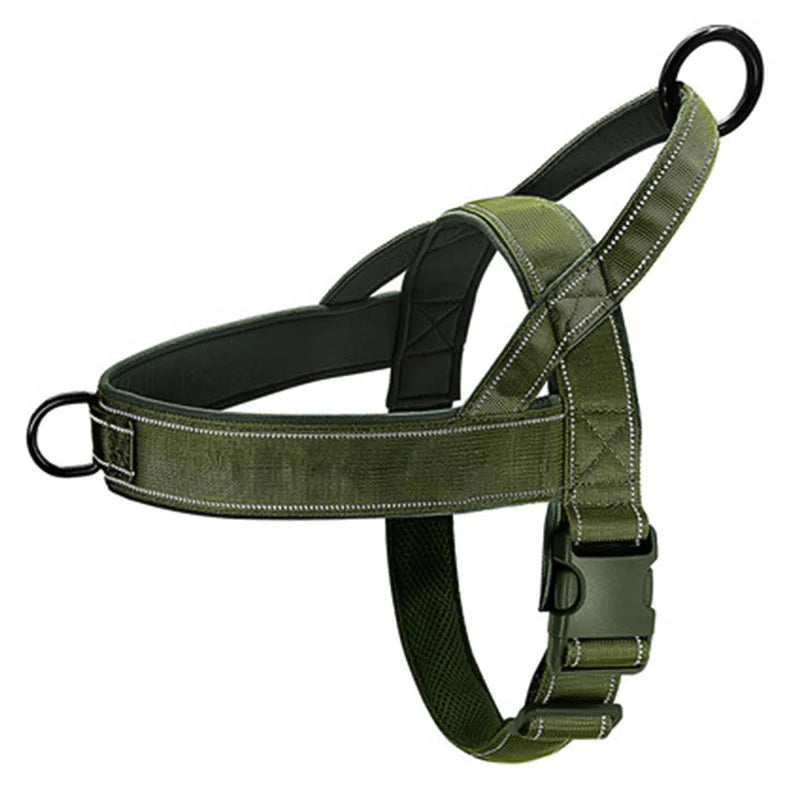 Tactical Anti-Pull Dog Harness 1000D Nylon Adjustable for Dogs, Outdoor Training Vest with Handle