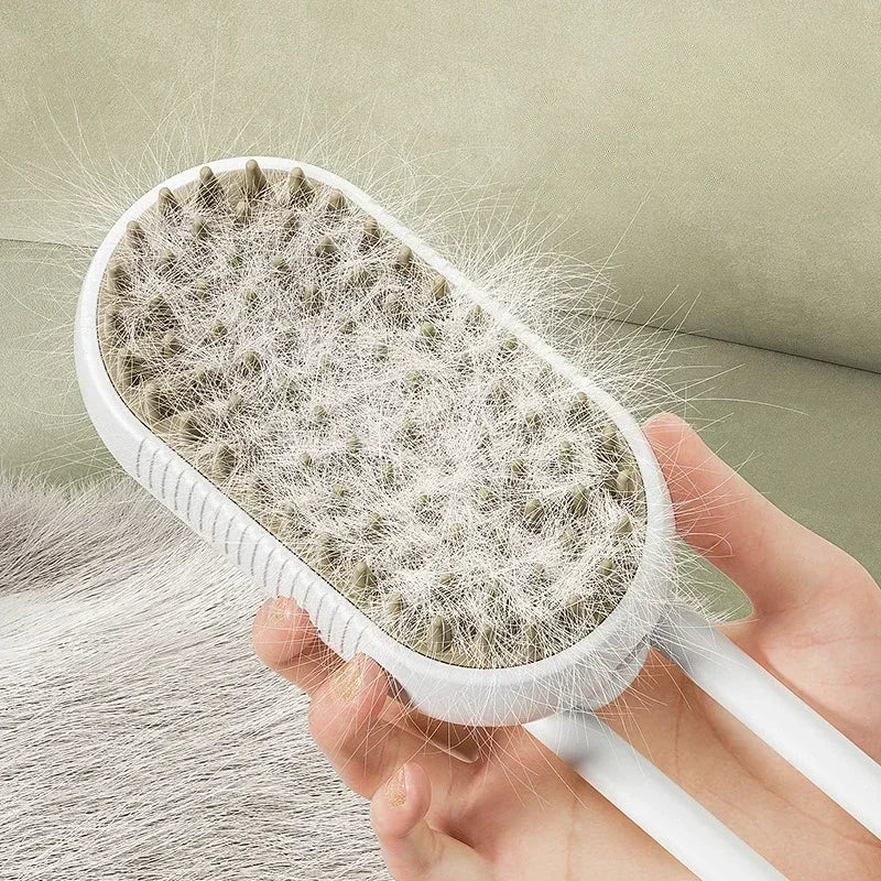 3-in-1 Steam Pet Brush for Dogs & Cats Hair Removal Massage Grooming Comb