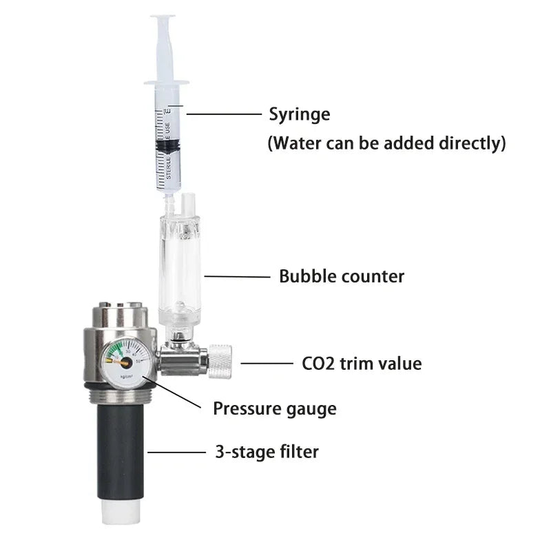 Aquarium CO2 Generator system Kit Stainless Steel Carbon Dioxide Reactor Kit For Plant Fish