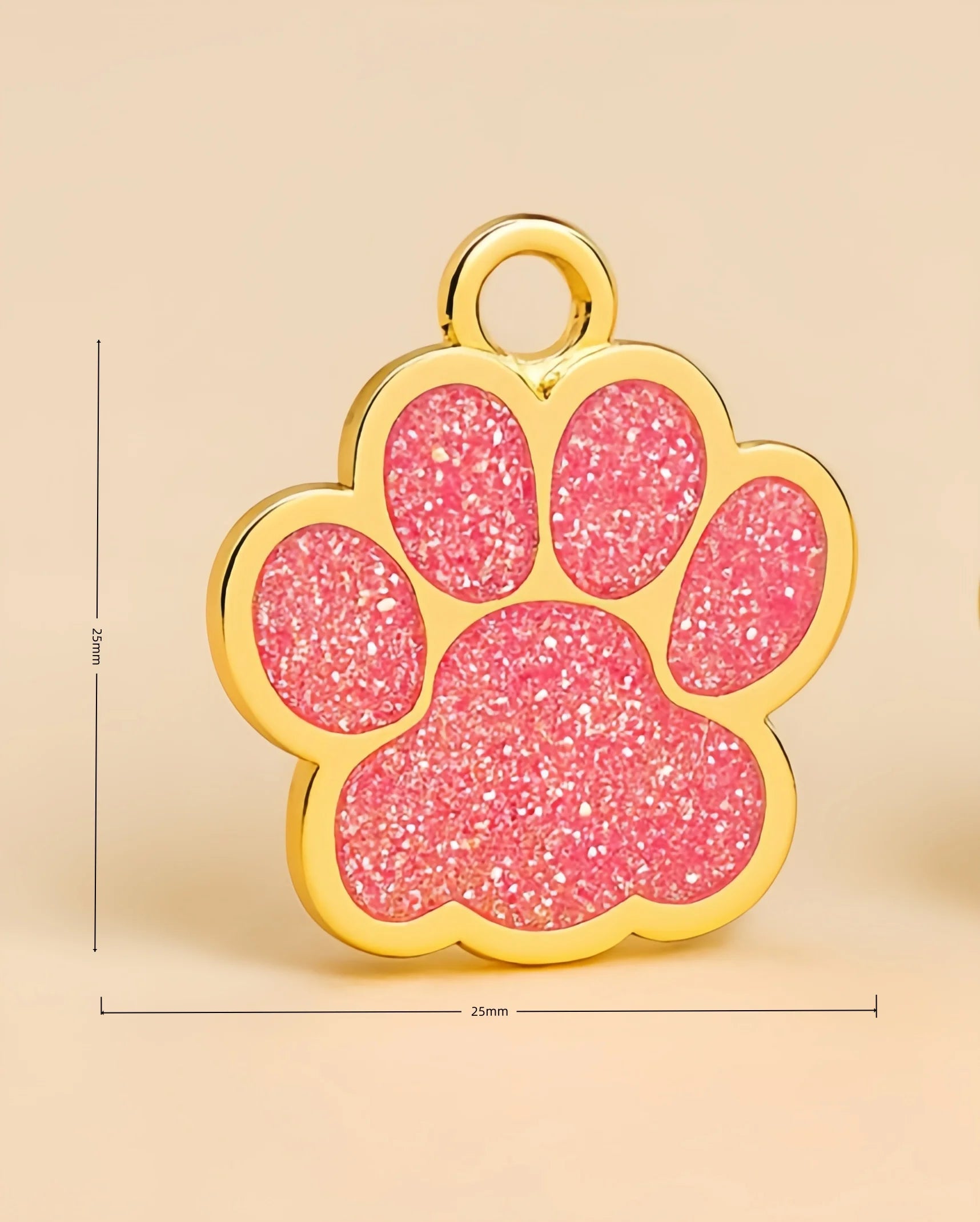 Personalized Engraved Dog Cat ID Tag Paw Glitter Collar Pendant