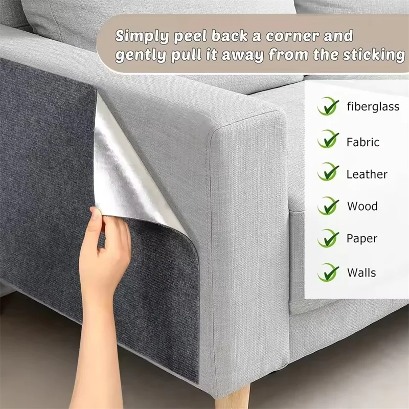 Cat Scratcher Sofa Protector Pad Trimmable Self-adhesive Carpet DIY Cat Scratch Mat