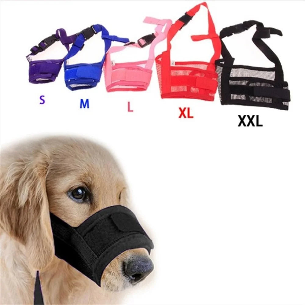 Anti Barking Dog Muzzle Adjustable Mesh Breathable Nylon Straps Dog Accessories