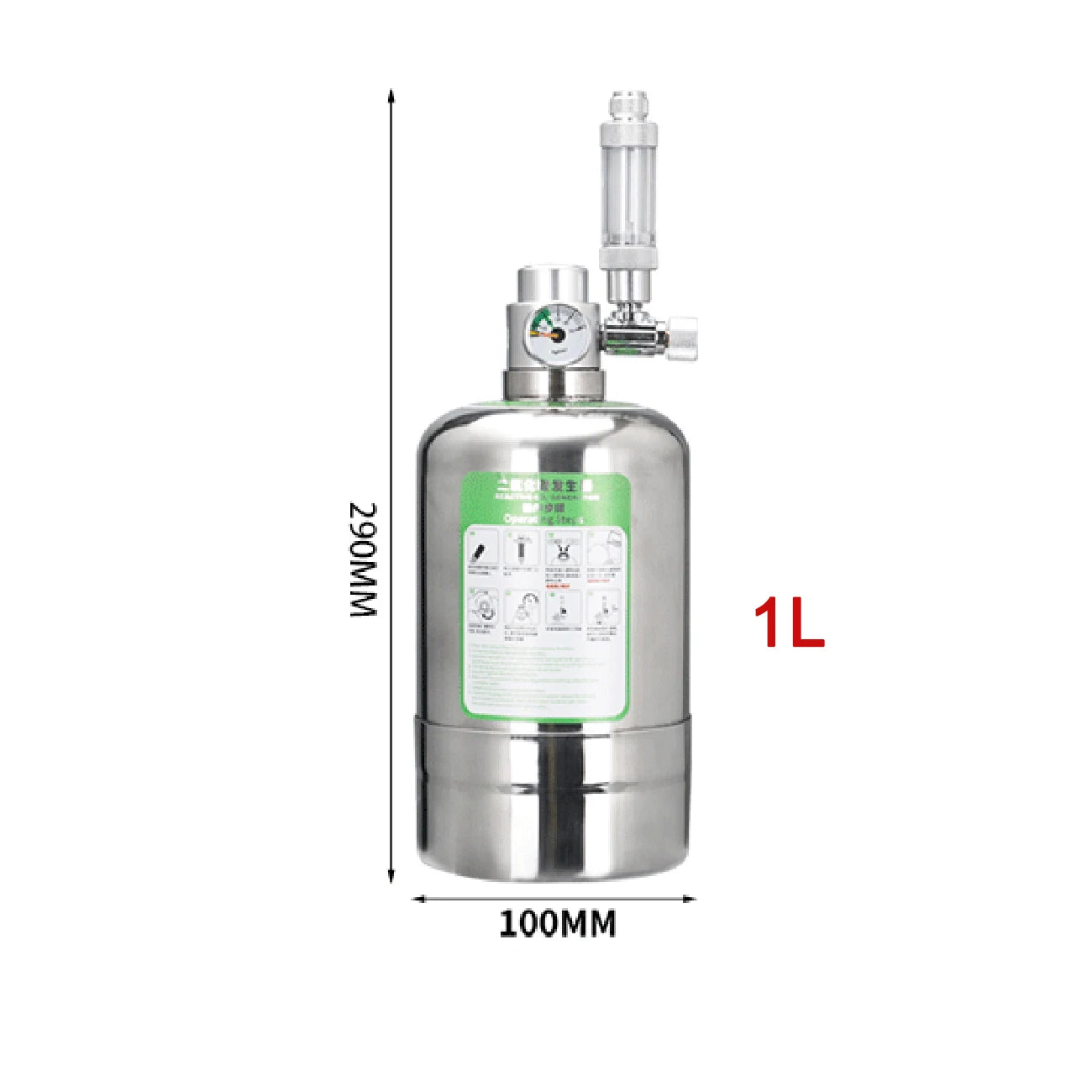 Aquarium CO2 Generator system Kit Stainless Steel Carbon Dioxide Reactor Kit For Plant Fish