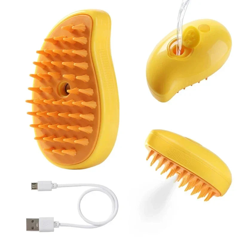 3-in-1 Steam Pet Brush for Dogs & Cats Hair Removal Massage Grooming Comb