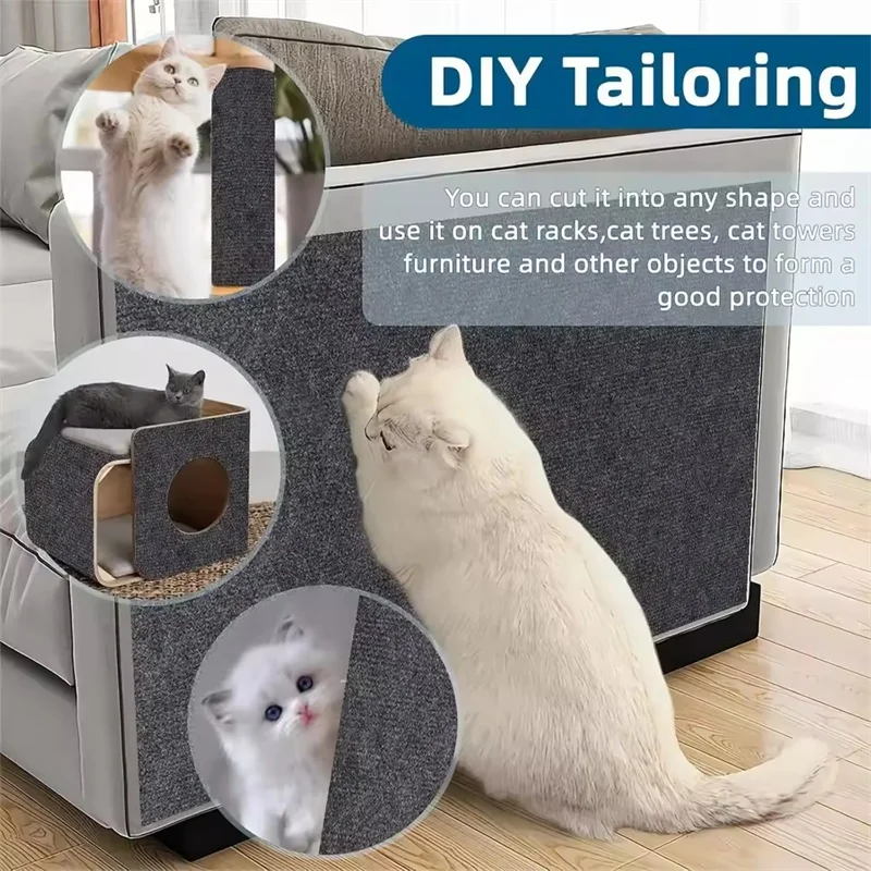 Cat Scratcher Sofa Protector Pad Trimmable Self-adhesive Carpet DIY Cat Scratch Mat