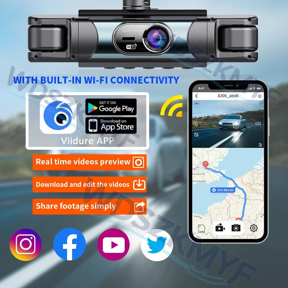 4 CH Dash Cam Car DVR WiFi HD 1080P Video Recorder 3/4 Channel Front Rear View cam Night Vision Black Box For Vehicle Safty