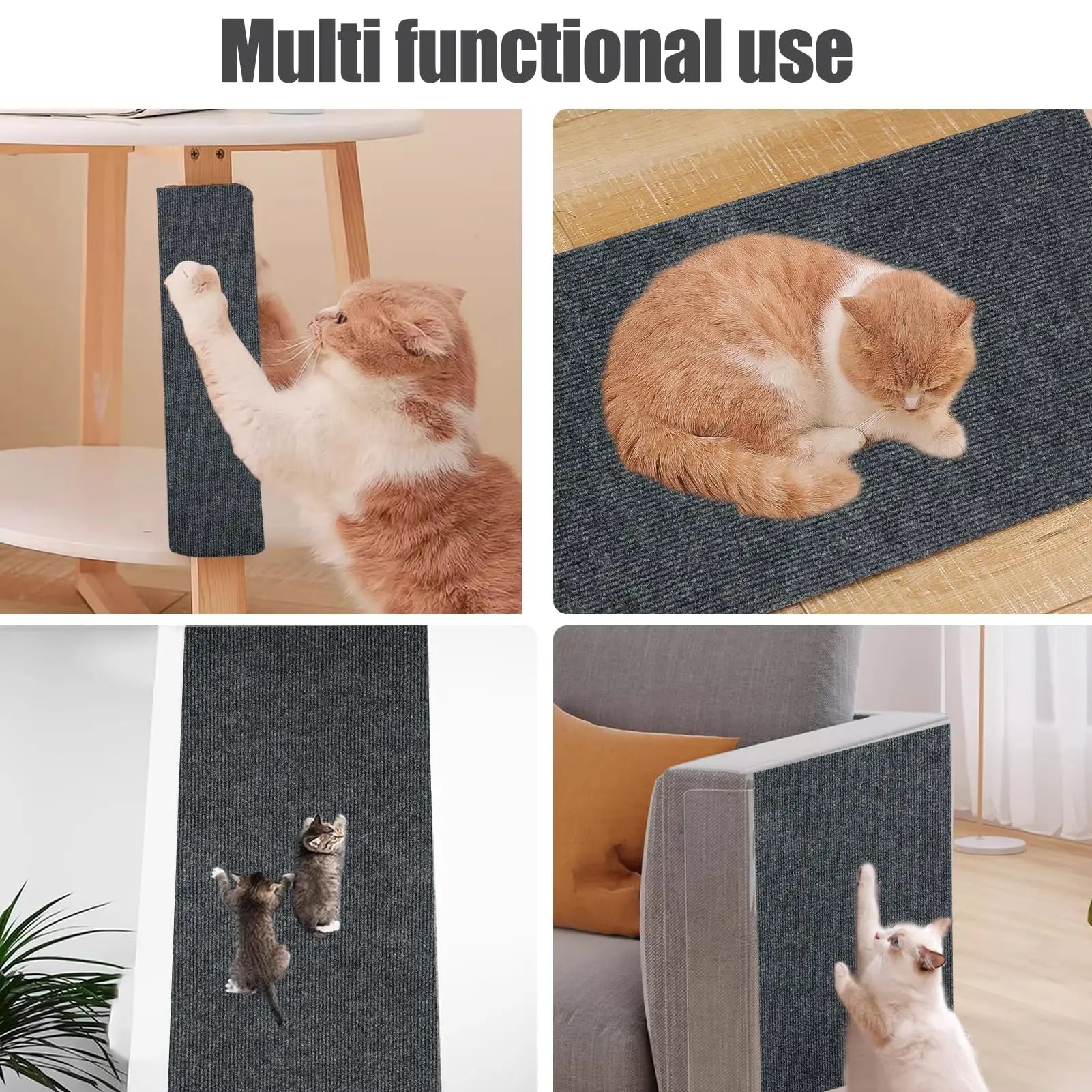 Anti Cat Scratch Mat Trimmable Self-Adhesive Carpet Mat Sofa Wall Protector