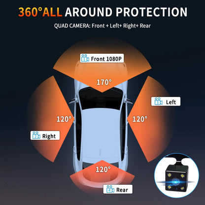 4 CH Dash Cam Car DVR WiFi HD 1080P Video Recorder 3/4 Channel Front Rear View cam Night Vision Black Box For Vehicle Safty
