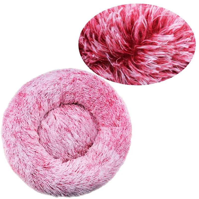 40-90cm 6 Sizes Round Pet Bed for Dog Bed Super Soft Cat Bed Plush Winter Warm Sleeping