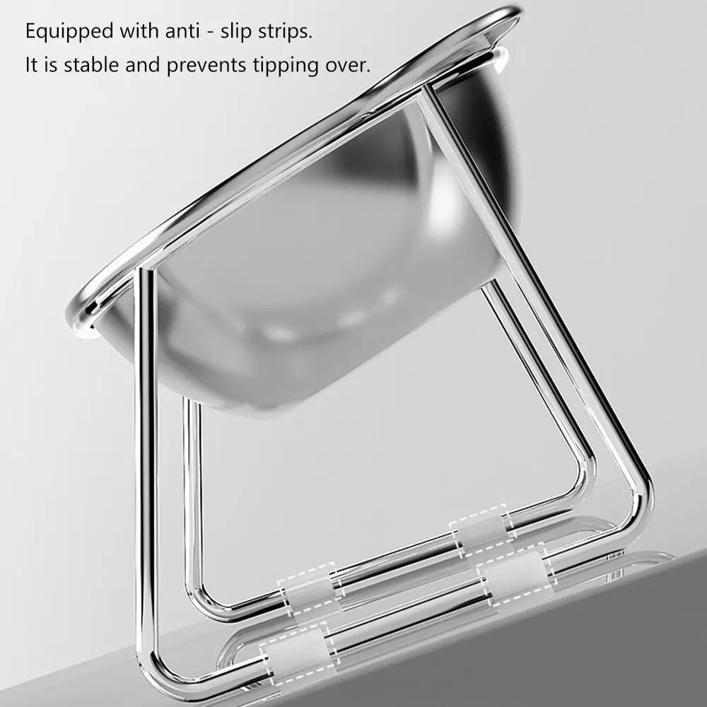 Stainless Steel Raised Cat Bowl with 15° Elevated Design Tilted Neck Guard Healthy Feeding