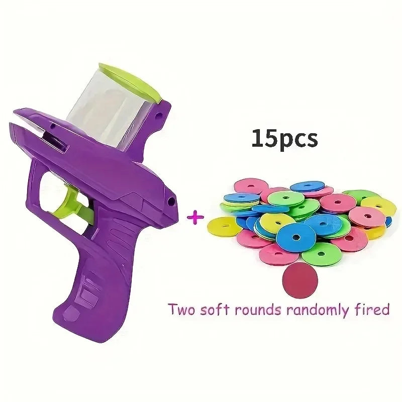 Funny Cat Toys Creative Turnip Gun with 15pcs Reusable Foam Frisbee