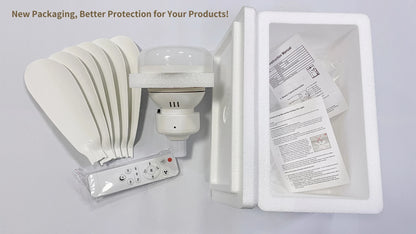 Socket Fan Light with Remote, 20.5in Small Ceiling Fan with LED, E26/27 Cordless Light Screw Fan for Kitchen Bedroom, Small Room