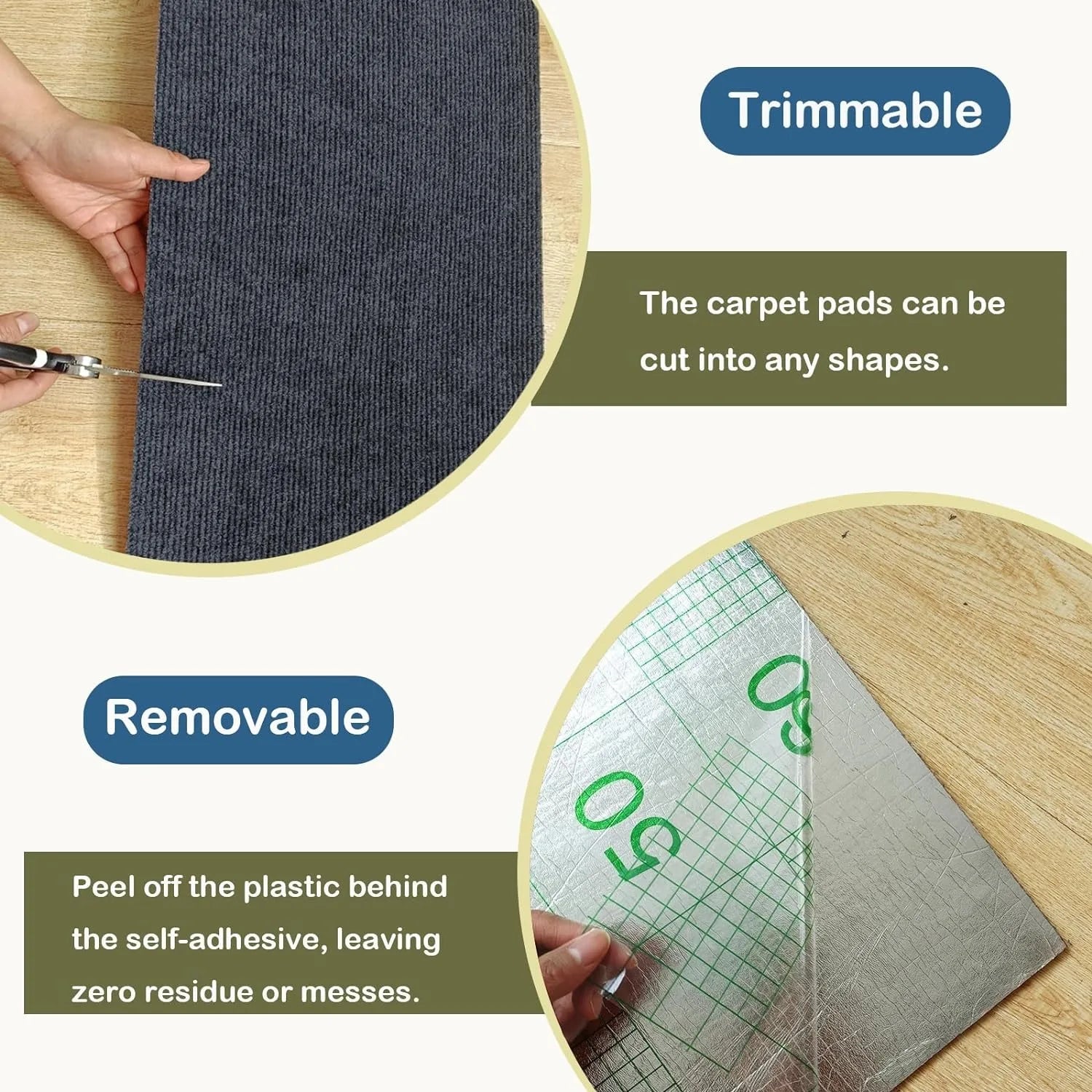Anti Cat Scratch Mat Trimmable Self-Adhesive Carpet Mat Sofa Wall Protector